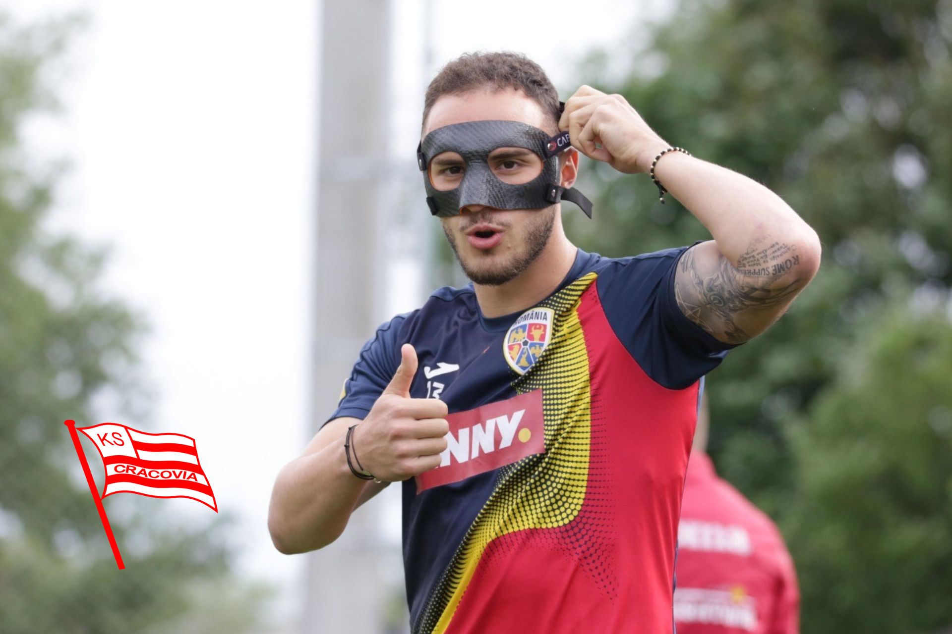 FACE PROTECTOR FOR VIRGIL GHITA CRACOVIA KRAKOW PLAYER